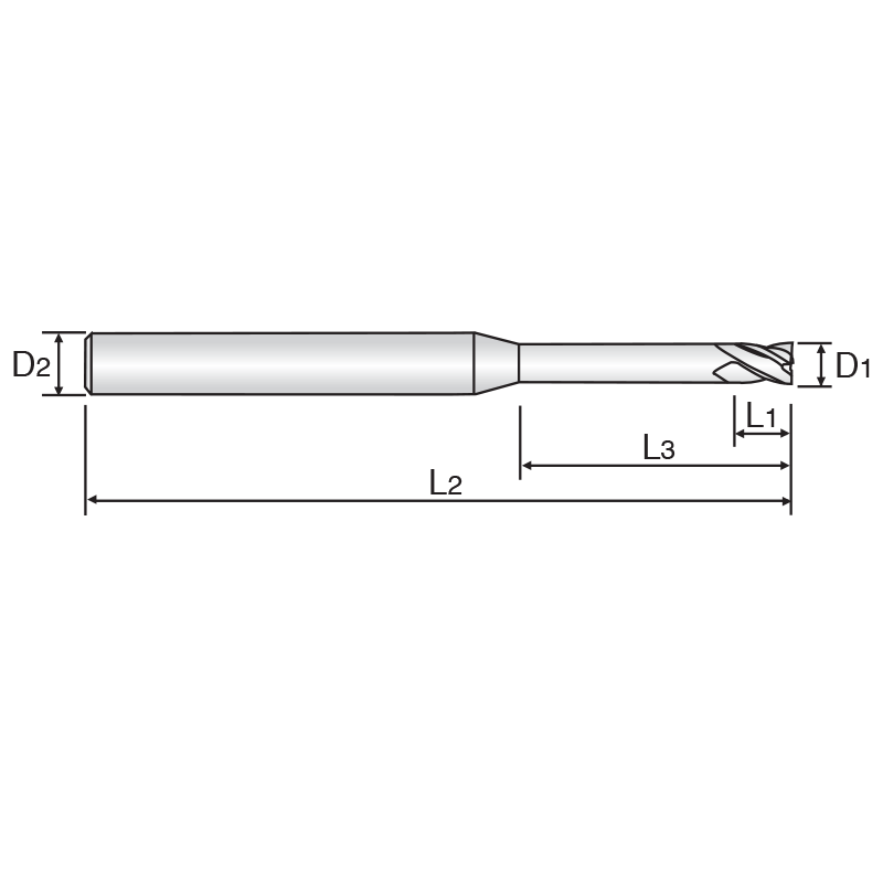 4G 4 élű, sarkos KMF maró, hosszított nyakalással