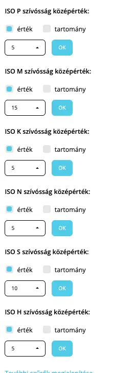 Kategória-specifikus szűrés példa 2